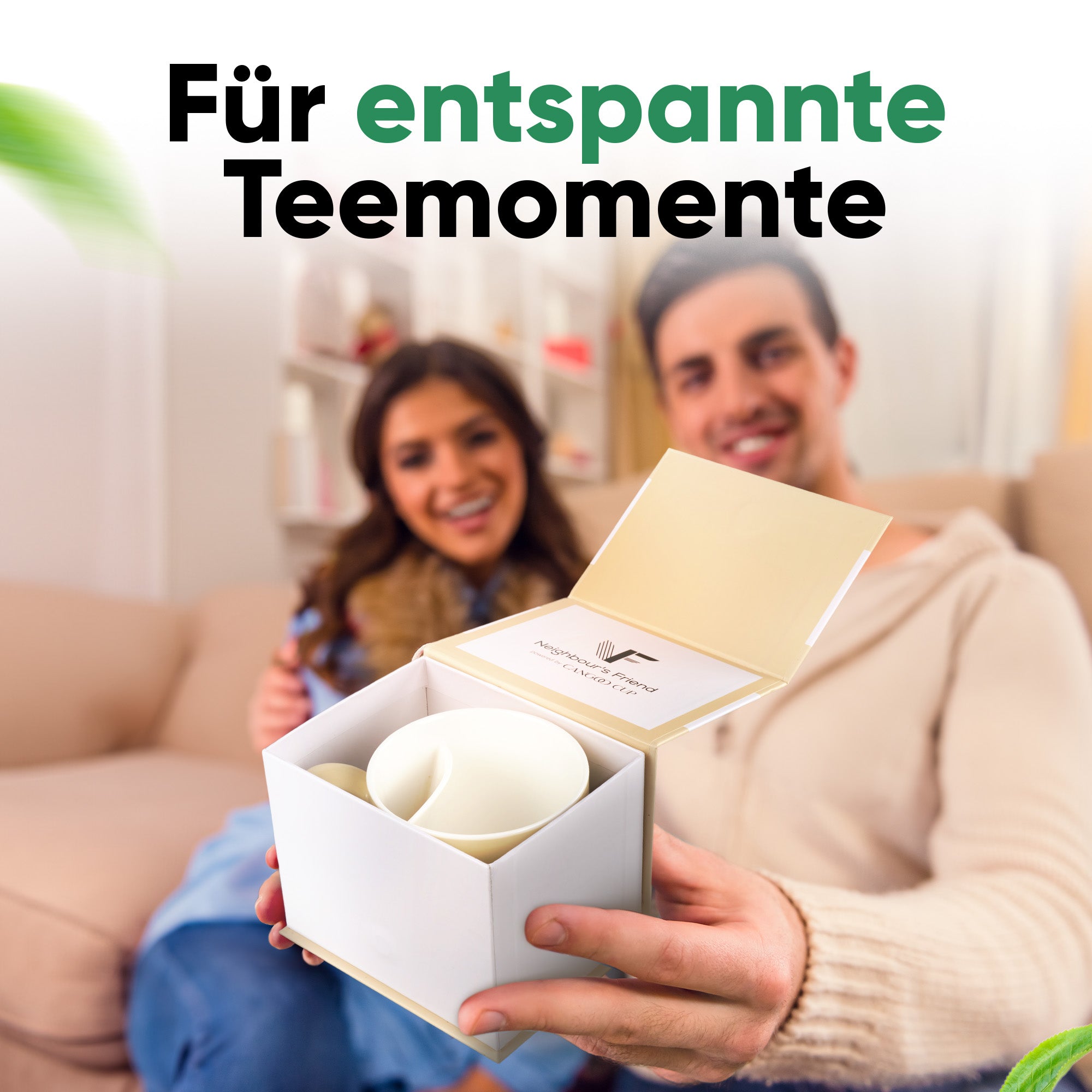 Teetasse mit integriertem Beutelhalter