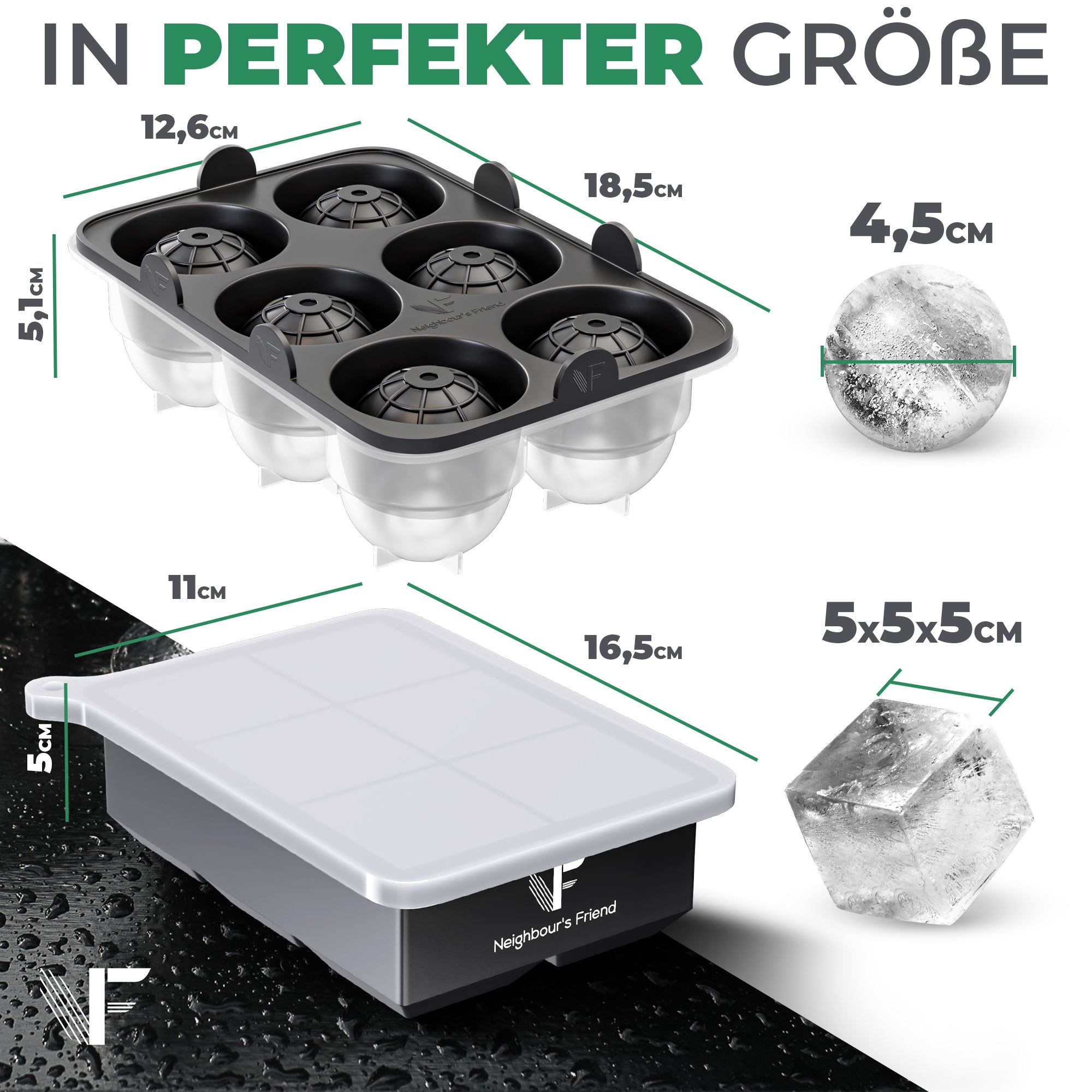 Eiswürfel- und Eiskugelform