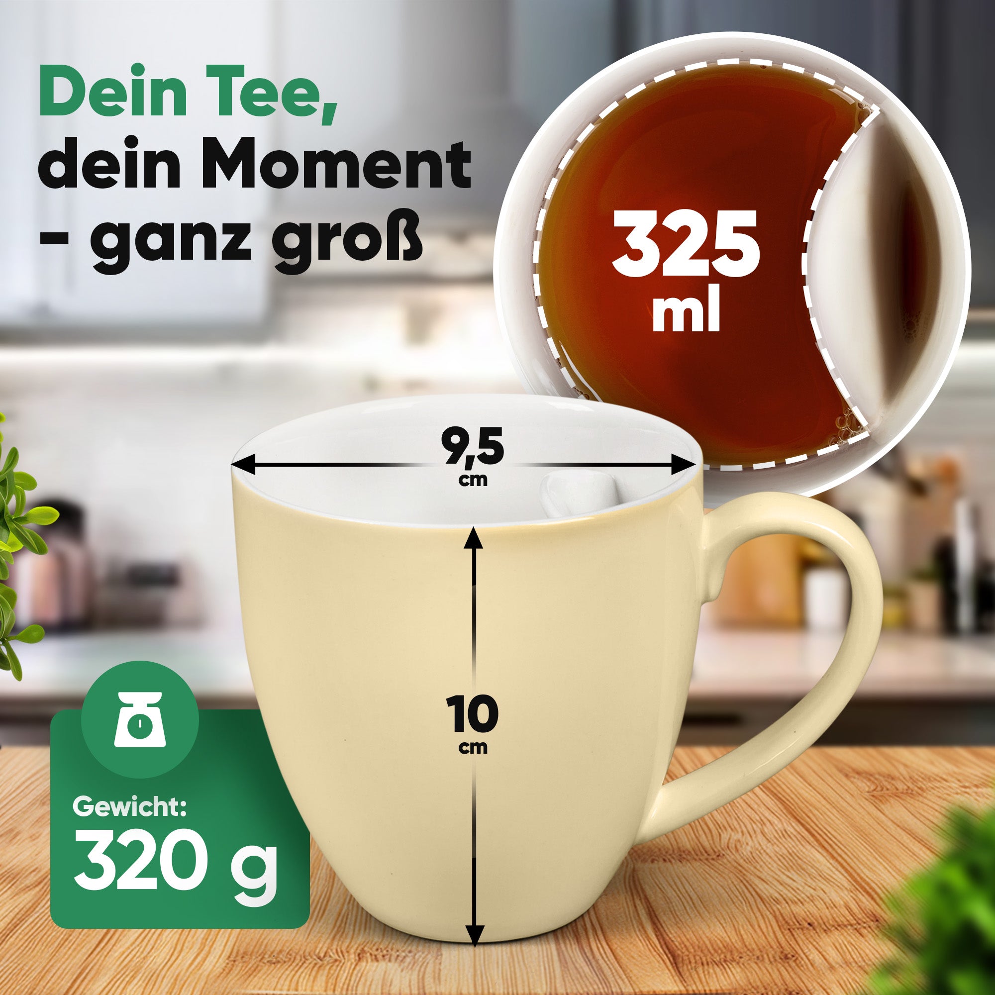 Teetasse mit integriertem Beutelhalter
