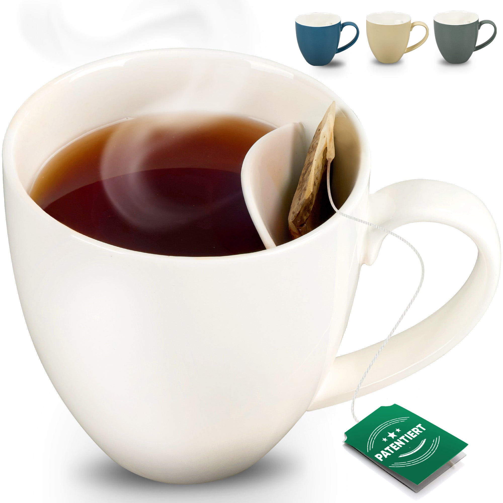 Teetasse mit integriertem Beutelhalter