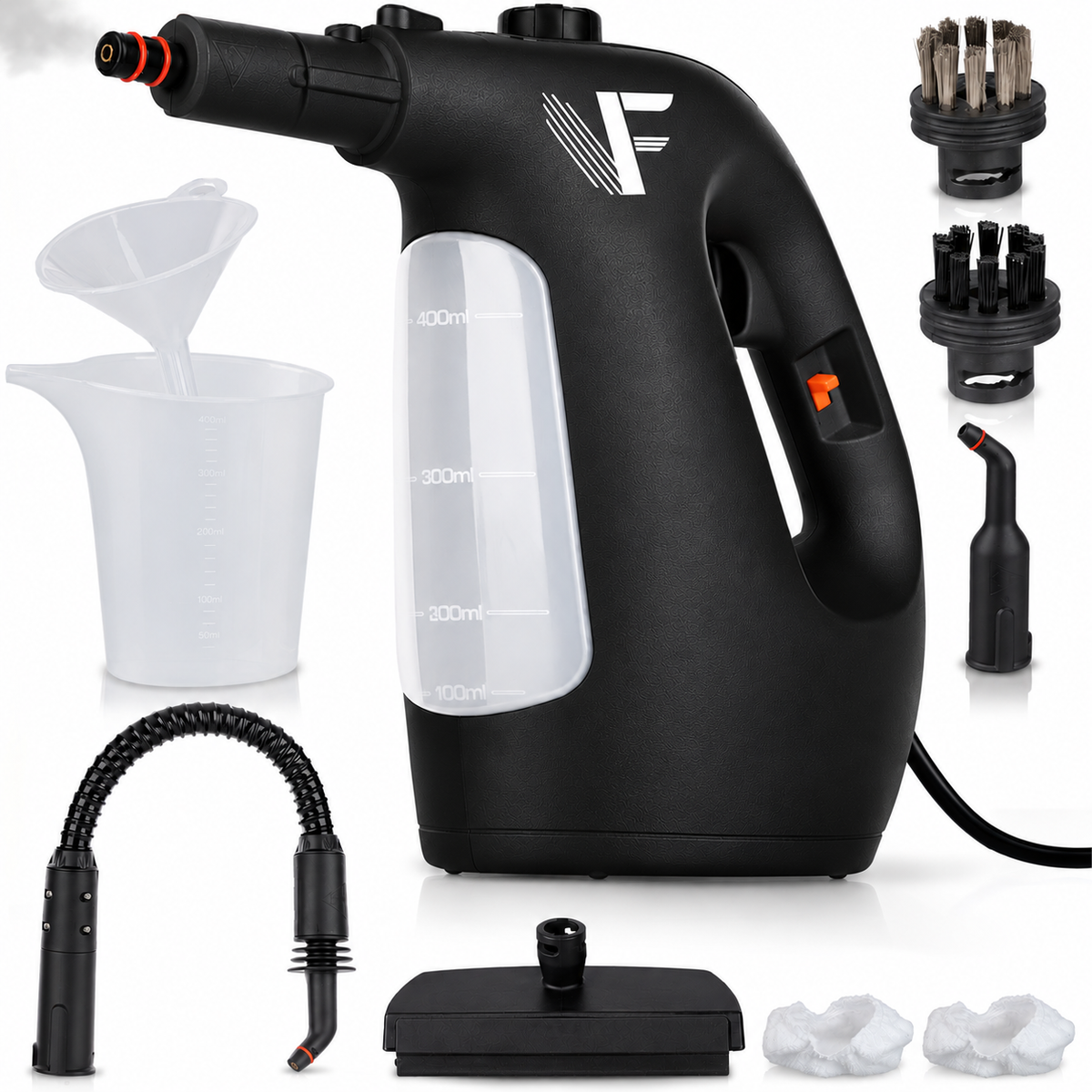 Dampfreiniger 2 in 1 – Als Handdampfreiniger oder mit Dampfmopp – Für Küche, Bad, Böden, Fenster, Auto & Polster – Entfernt Fett, Kalk & Schmutz – Hygienisch & ohne Chemie – Teppich & Fugenreiniger