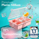 Patentierte Eiskugelform & Eiswürfelform Rosa – XXL Eiswürfel (5 cm) & Kugeln (4,5 cm) aus Platinsilikon – Einfaches Herausdrücken & leichtes Lösen – Für Cocktails, Longdrinks & Getränke – BPA-frei & spülmaschinengeeignet