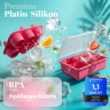 Patentierte Eiskugelform & Eiswürfelform Pink – XXL Eiswürfel (5 cm) & Kugeln (4,5 cm) aus Platinsilikon – Einfaches Herausdrücken & leichtes Lösen – Für Cocktails, Longdrinks & Getränke – BPA-frei & spülmaschinengeeignet