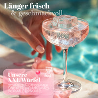 Patentierte Eiskugelform & Eiswürfelform Rosa – XXL Eiswürfel (5 cm) & Kugeln (4,5 cm) aus Platinsilikon – Einfaches Herausdrücken & leichtes Lösen – Für Cocktails, Longdrinks & Getränke – BPA-frei & spülmaschinengeeignet