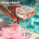 Patentierte Eiskugelform & Eiswürfelform Rosa – XXL Eiswürfel (5 cm) & Kugeln (4,5 cm) aus Platinsilikon – Einfaches Herausdrücken & leichtes Lösen – Für Cocktails, Longdrinks & Getränke – BPA-frei & spülmaschinengeeignet