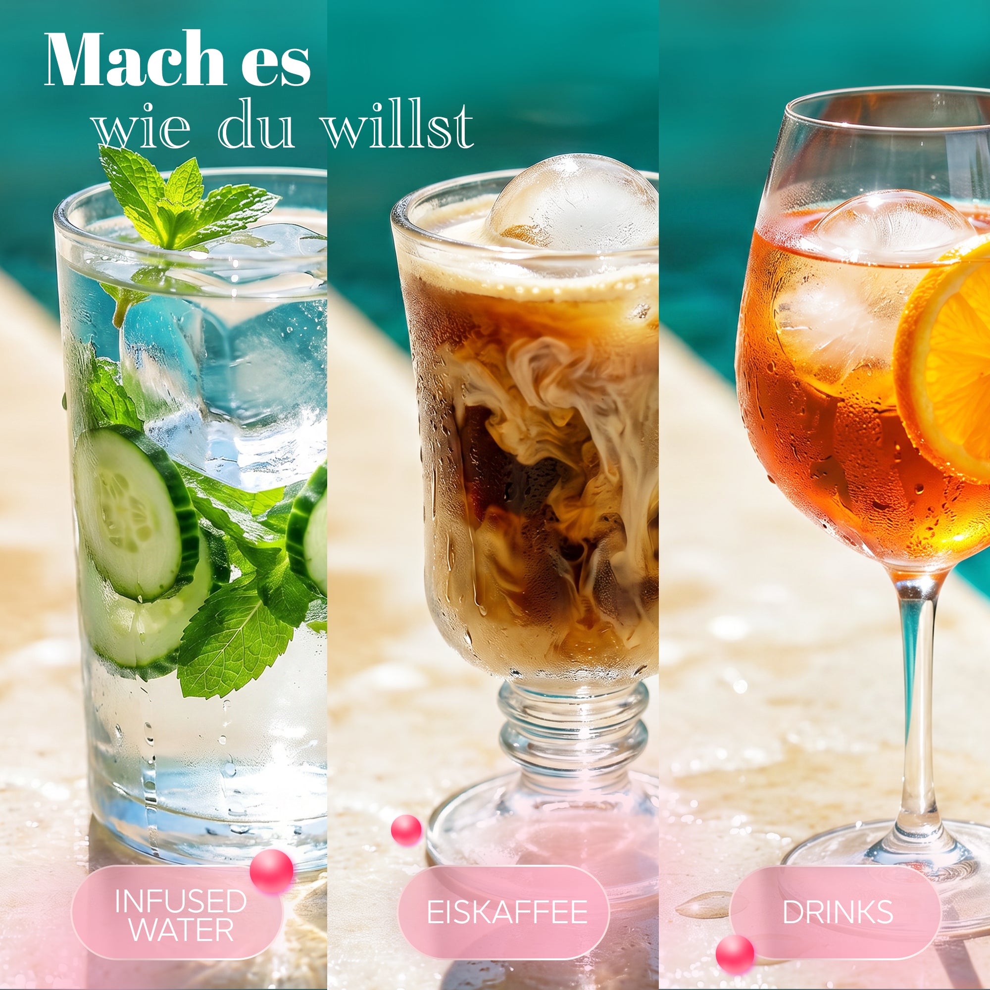 Patentierte Eiskugelform & Eiswürfelform Rosa – XXL Eiswürfel (5 cm) & Kugeln (4,5 cm) aus Platinsilikon – Einfaches Herausdrücken & leichtes Lösen – Für Cocktails, Longdrinks & Getränke – BPA-frei & spülmaschinengeeignet