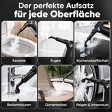 Dampfreiniger 2 in 1 – Als Handdampfreiniger oder mit Dampfmopp – Für Küche, Bad, Böden, Fenster, Auto & Polster – Entfernt Fett, Kalk & Schmutz – Hygienisch & ohne Chemie – Teppich & Fugenreiniger