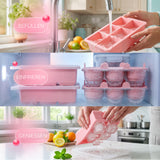 Patentierte Eiskugelform & Eiswürfelform Rosa – XXL Eiswürfel (5 cm) & Kugeln (4,5 cm) aus Platinsilikon – Einfaches Herausdrücken & leichtes Lösen – Für Cocktails, Longdrinks & Getränke – BPA-frei & spülmaschinengeeignet