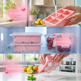 Patentierte Eiskugelform & Eiswürfelform Rosa – XXL Eiswürfel (5 cm) & Kugeln (4,5 cm) aus Platinsilikon – Einfaches Herausdrücken & leichtes Lösen – Für Cocktails, Longdrinks & Getränke – BPA-frei & spülmaschinengeeignet