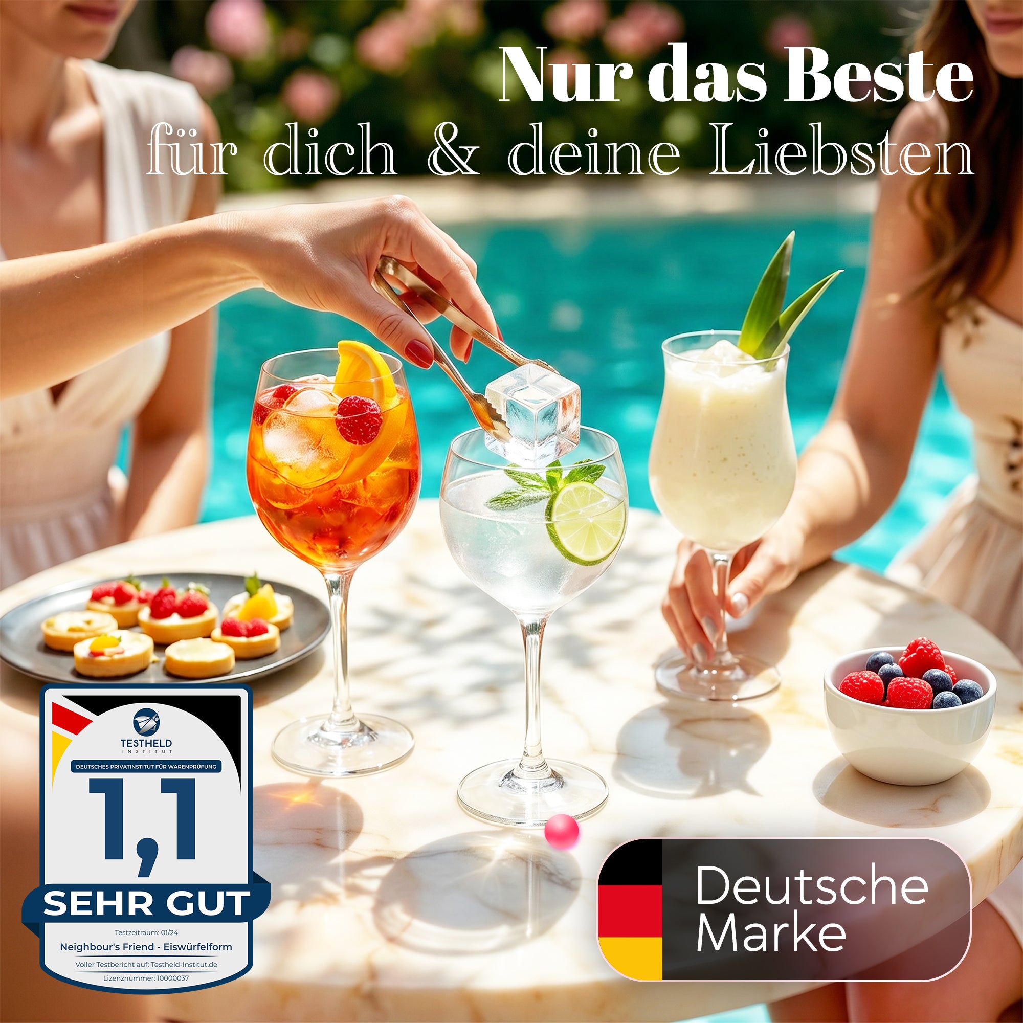Patentierte Eiskugelform & Eiswürfelform Rosa – XXL Eiswürfel (5 cm) & Kugeln (4,5 cm) aus Platinsilikon – Einfaches Herausdrücken & leichtes Lösen – Für Cocktails, Longdrinks & Getränke – BPA-frei & spülmaschinengeeignet