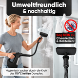 Dampfreiniger 2 in 1 – Als Handdampfreiniger oder mit Dampfmopp – Für Küche, Bad, Böden, Fenster, Auto & Polster – Entfernt Fett, Kalk & Schmutz – Hygienisch & ohne Chemie – Teppich & Fugenreiniger