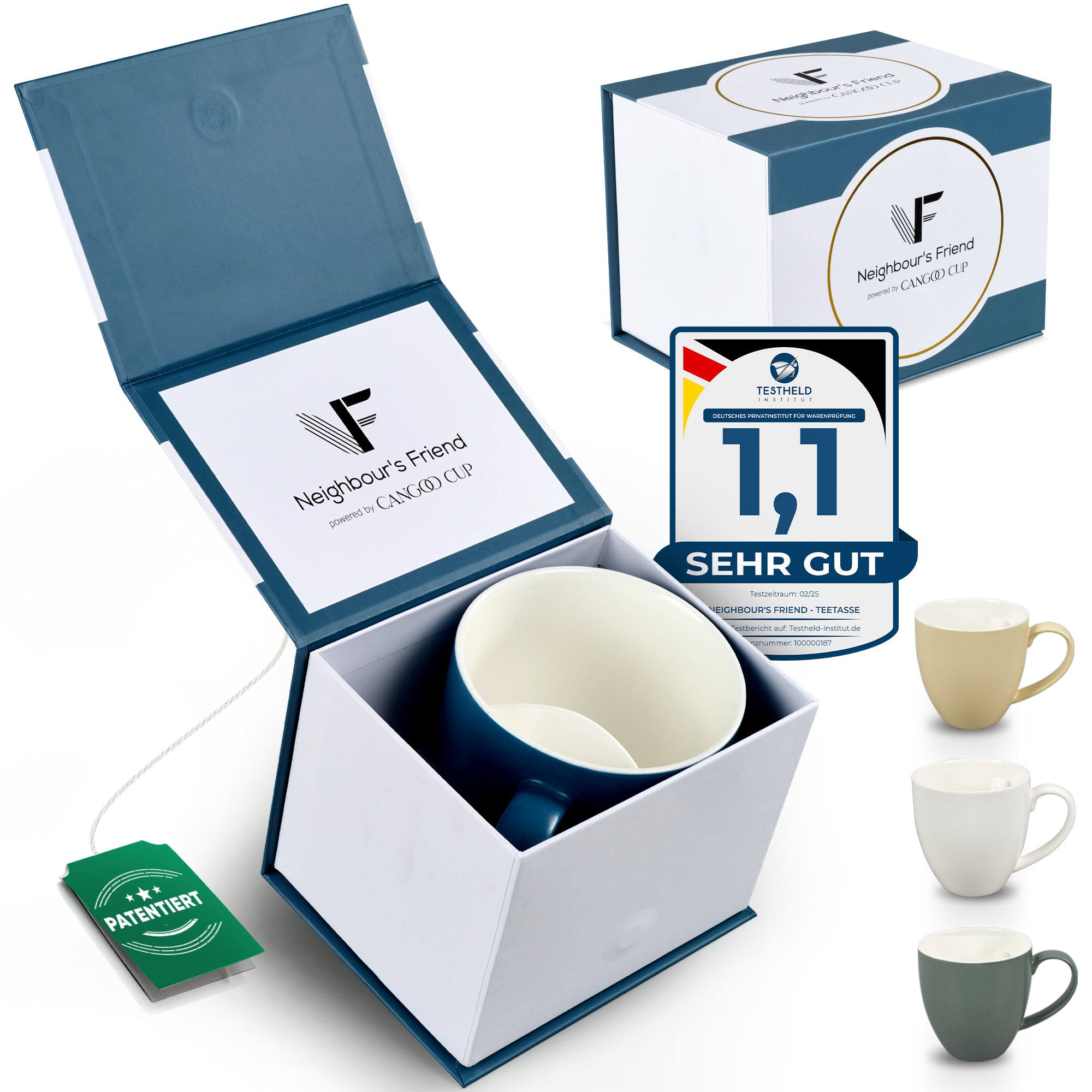 Teetasse mit integriertem Beutelhalter