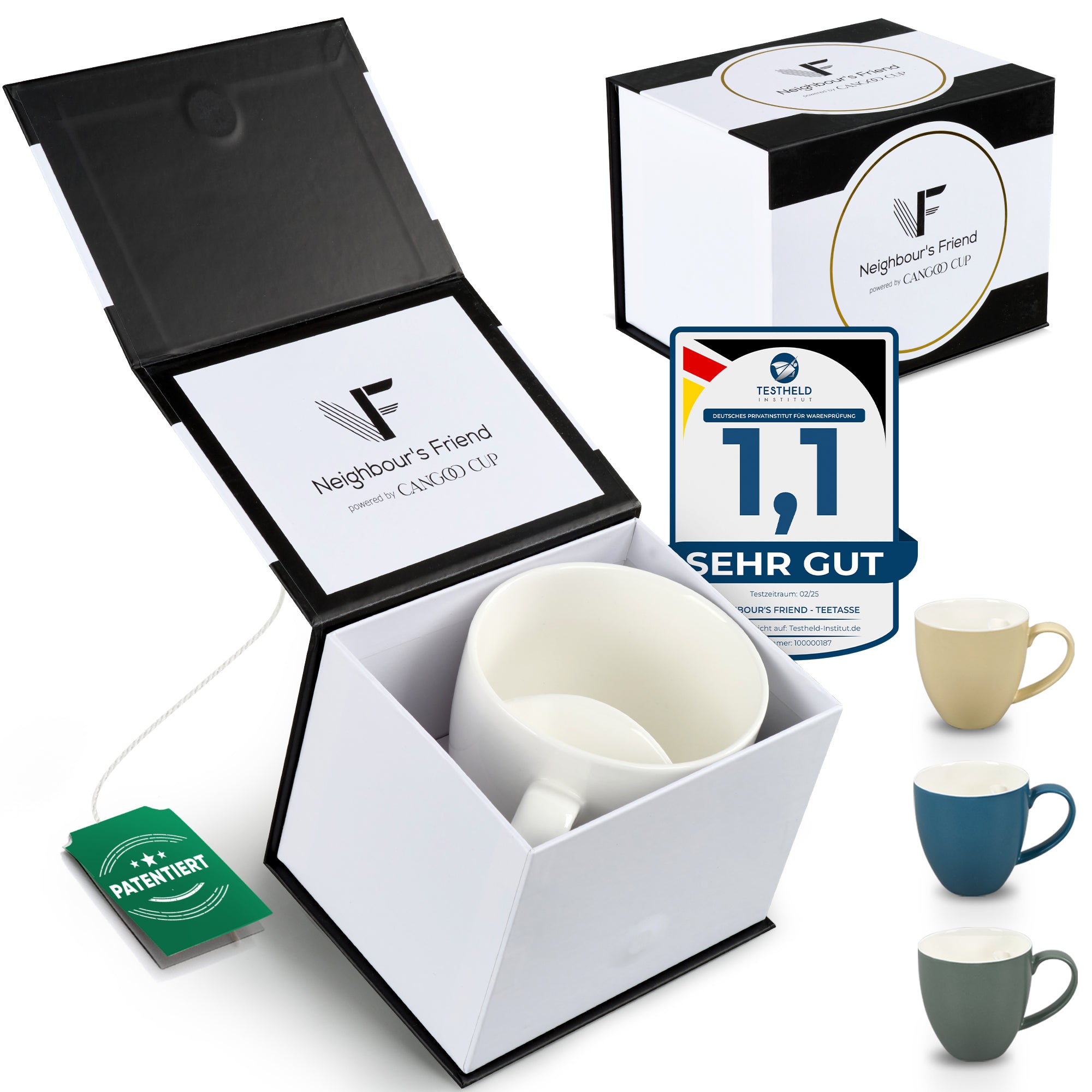 Teetasse mit integriertem Beutelhalter