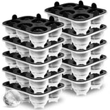 Patentierte Eiskugelform & Eiswürfelform Schwarz – XXL Eiswürfel (5 cm) & Kugeln (4,5 cm) aus Platinsilikon – Einfaches Herausdrücken & leichtes Lösen – Für Cocktails, Longdrinks & Getränke – BPA-frei & spülmaschinengeeignet