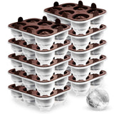 Patentierte Eiskugelform & Eiswürfelform Braun – XXL Eiswürfel (5 cm) & Kugeln (4,5 cm) aus Platinsilikon – Einfaches Herausdrücken & leichtes Lösen – Für Cocktails, Longdrinks & Getränke – BPA-frei & spülmaschinengeeignet