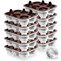 Patentierte Eiskugelform & Eiswürfelform Braun – XXL Eiswürfel (5 cm) & Kugeln (4,5 cm) aus Platinsilikon – Einfaches Herausdrücken & leichtes Lösen – Für Cocktails, Longdrinks & Getränke – BPA-frei & spülmaschinengeeignet