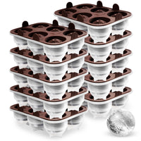 Patentierte Eiskugelform & Eiswürfelform Braun – XXL Eiswürfel (5 cm) & Kugeln (4,5 cm) aus Platinsilikon – Einfaches Herausdrücken & leichtes Lösen – Für Cocktails, Longdrinks & Getränke – BPA-frei & spülmaschinengeeignet Image