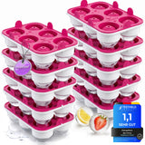 Patentierte Eiskugelform XXL Pink – Große runde Eiswürfel (4,5 cm) – Softboden für leichtes Lösen ohne Brechen – Für Getränke, Cocktails & Softdrinks – BPA-frei & auslaufsicher
