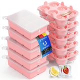 Patentierte Eiskugelform & Eiswürfelform Rosa – XXL Eiswürfel (5 cm) & Kugeln (4,5 cm) aus Platinsilikon – Einfaches Herausdrücken & leichtes Lösen – Für Cocktails, Longdrinks & Getränke – BPA-frei & spülmaschinengeeignet