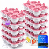 Patentierte Eiskugelform XXL Rosa – Große runde Eiswürfel (4,5 cm) – Softboden für leichtes Lösen ohne Brechen – Für Getränke, Cocktails & Softdrinks – BPA-frei & auslaufsicher