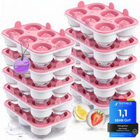 Patentierte Eiskugelform XXL Rosa – Große runde Eiswürfel (4,5 cm) – Softboden für leichtes Lösen ohne Brechen – Für Getränke, Cocktails & Softdrinks – BPA-frei & auslaufsicher