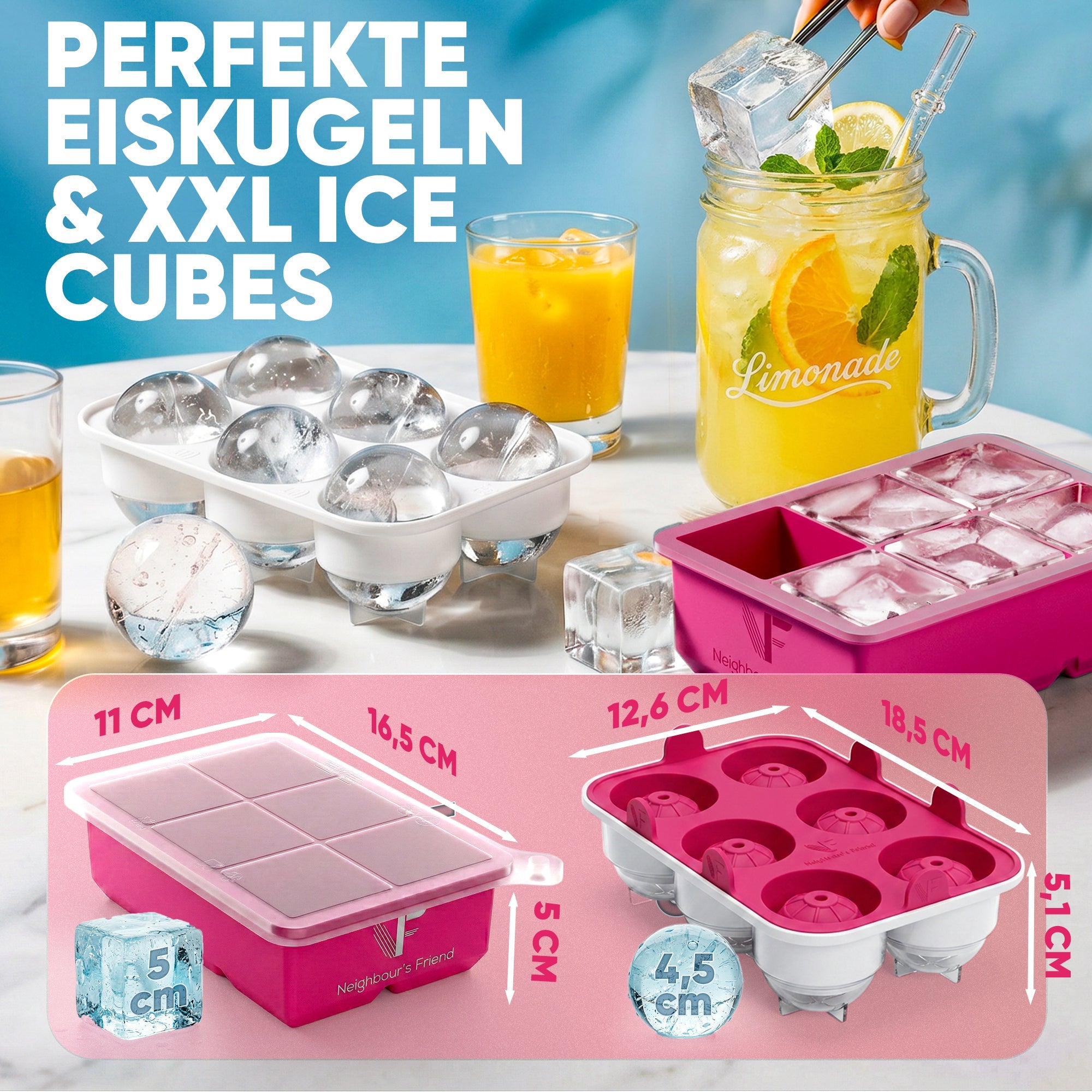Patentierte Eiskugelform XXL – Softbase – Sets & Mehrfachpacks