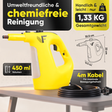 Dampfreiniger 2 in 1 – Als Handdampfreiniger oder mit Dampfmopp – Für Küche, Bad, Böden, Fenster, Auto & Polster – Entfernt Fett, Kalk & Schmutz – Hygienisch & ohne Chemie – Teppich & Fugenreiniger
