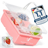 Patentierte Eiskugelform & Eiswürfelform Rosa – XXL Eiswürfel (5 cm) & Kugeln (4,5 cm) aus Platinsilikon – Einfaches Herausdrücken & leichtes Lösen – Für Cocktails, Longdrinks & Getränke – BPA-frei & spülmaschinengeeignet