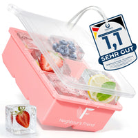 Patentierte Eiskugelform & Eiswürfelform Rosa – XXL Eiswürfel (5 cm) & Kugeln (4,5 cm) aus Platinsilikon – Einfaches Herausdrücken & leichtes Lösen – Für Cocktails, Longdrinks & Getränke – BPA-frei & spülmaschinengeeignet