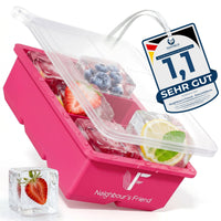 Patentierte Eiskugelform & Eiswürfelform Pink – XXL Eiswürfel (5 cm) & Kugeln (4,5 cm) aus Platinsilikon – Einfaches Herausdrücken & leichtes Lösen – Für Cocktails, Longdrinks & Getränke – BPA-frei & spülmaschinengeeignet Image