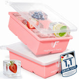 Patentierte Eiskugelform & Eiswürfelform Rosa – XXL Eiswürfel (5 cm) & Kugeln (4,5 cm) aus Platinsilikon – Einfaches Herausdrücken & leichtes Lösen – Für Cocktails, Longdrinks & Getränke – BPA-frei & spülmaschinengeeignet