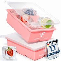 Patentierte Eiskugelform & Eiswürfelform Rosa – XXL Eiswürfel (5 cm) & Kugeln (4,5 cm) aus Platinsilikon – Einfaches Herausdrücken & leichtes Lösen – Für Cocktails, Longdrinks & Getränke – BPA-frei & spülmaschinengeeignet