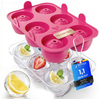 Patentierte Eiskugelform & Eiswürfelform Pink – XXL Eiswürfel (5 cm) & Kugeln (4,5 cm) aus Platinsilikon – Einfaches Herausdrücken & leichtes Lösen – Für Cocktails, Longdrinks & Getränke – BPA-frei & spülmaschinengeeignet