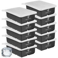Patentierte Eiskugelform & Eiswürfelform Schwarz – XXL Eiswürfel (5 cm) & Kugeln (4,5 cm) aus Platinsilikon – Einfaches Herausdrücken & leichtes Lösen – Für Cocktails, Longdrinks & Getränke – BPA-frei & spülmaschinengeeignet
