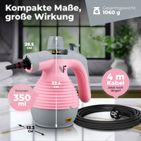 Handdampfreiniger kraftvoll – Entfernt Fett, Kalk & Bakterien – Für Küche, Bad, Fenster, Fugen, Sofa & Auto – Präzise Reinigung ohne Chemie