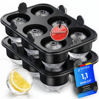Patentierte Eiskugelform XXL – Große runde Eiswürfel (4,5 cm) – Softboden für leichtes Lösen ohne Brechen – Für Getränke, Cocktails & Softdrinks – BPA-frei & auslaufsicher