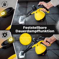 Handdampfreiniger kraftvoll – Entfernt Fett, Kalk & Bakterien – Für Küche, Bad, Fenster, Fugen, Sofa & Auto – Präzise Reinigung ohne Chemie