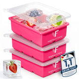Patentierte Eiskugelform & Eiswürfelform Pink – XXL Eiswürfel (5 cm) & Kugeln (4,5 cm) aus Platinsilikon – Einfaches Herausdrücken & leichtes Lösen – Für Cocktails, Longdrinks & Getränke – BPA-frei & spülmaschinengeeignet
