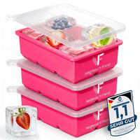 Patentierte Eiskugelform & Eiswürfelform Pink – XXL Eiswürfel (5 cm) & Kugeln (4,5 cm) aus Platinsilikon – Einfaches Herausdrücken & leichtes Lösen – Für Cocktails, Longdrinks & Getränke – BPA-frei & spülmaschinengeeignet