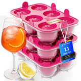 Patentierte Eiskugelform & Eiswürfelform Pink – XXL Eiswürfel (5 cm) & Kugeln (4,5 cm) aus Platinsilikon – Einfaches Herausdrücken & leichtes Lösen – Für Cocktails, Longdrinks & Getränke – BPA-frei & spülmaschinengeeignet