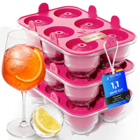 Patentierte Eiskugelform & Eiswürfelform Pink – XXL Eiswürfel (5 cm) & Kugeln (4,5 cm) aus Platinsilikon – Einfaches Herausdrücken & leichtes Lösen – Für Cocktails, Longdrinks & Getränke – BPA-frei & spülmaschinengeeignet