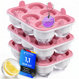 Patentierte Eiskugelform XXL Rosa – Große runde Eiswürfel (4,5 cm) – Softboden für leichtes Lösen ohne Brechen – Für Getränke, Cocktails & Softdrinks – BPA-frei & auslaufsicher