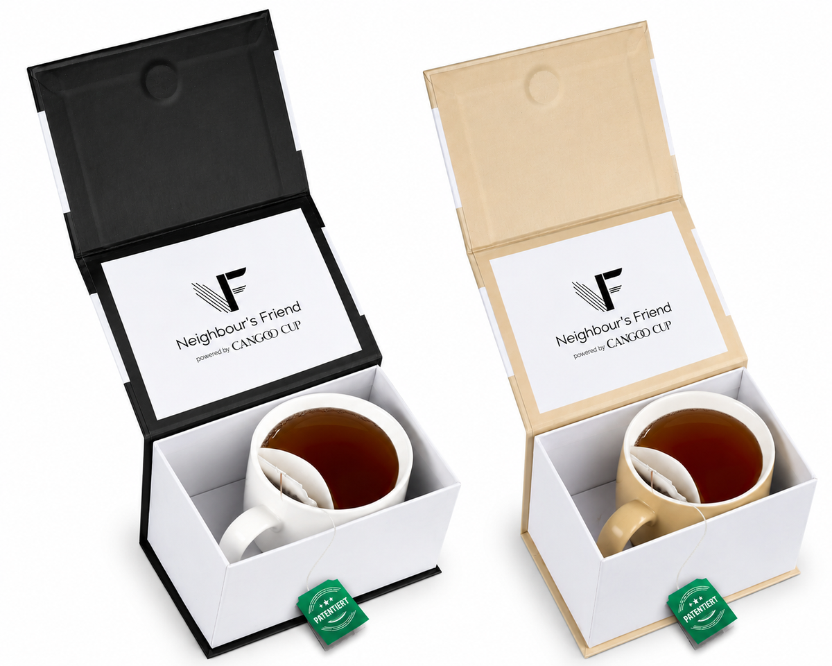 Teetasse mit integrierter Beutelablage – Patentiertes Design aus Keramik (325 ml) – Praktisch, stilvoll & perfekt für deinen Tee-Moment