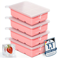 Patentierte Eiskugelform & Eiswürfelform Rosa – XXL Eiswürfel (5 cm) & Kugeln (4,5 cm) aus Platinsilikon – Einfaches Herausdrücken & leichtes Lösen – Für Cocktails, Longdrinks & Getränke – BPA-frei & spülmaschinengeeignet