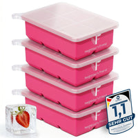 Patentierte Eiskugelform & Eiswürfelform Pink – XXL Eiswürfel (5 cm) & Kugeln (4,5 cm) aus Platinsilikon – Einfaches Herausdrücken & leichtes Lösen – Für Cocktails, Longdrinks & Getränke – BPA-frei & spülmaschinengeeignet Image
