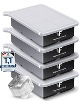 Patentierte Eiskugelform & Eiswürfelform Schwarz – XXL Eiswürfel (5 cm) & Kugeln (4,5 cm) aus Platinsilikon – Einfaches Herausdrücken & leichtes Lösen – Für Cocktails, Longdrinks & Getränke – BPA-frei & spülmaschinengeeignet Image