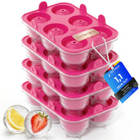 Patentierte Eiskugelform & Eiswürfelform Pink – XXL Eiswürfel (5 cm) & Kugeln (4,5 cm) aus Platinsilikon – Einfaches Herausdrücken & leichtes Lösen – Für Cocktails, Longdrinks & Getränke – BPA-frei & spülmaschinengeeignet