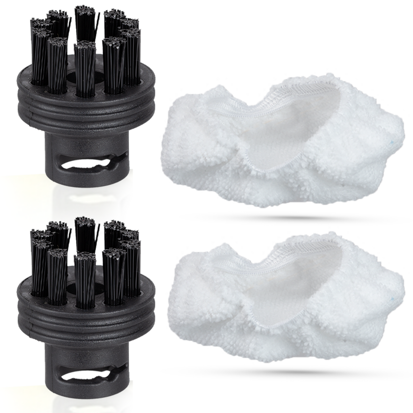 Mikrofaserbezüge & Nylon-Rundbürsten Set für den 2-in-1 Dampfreiniger