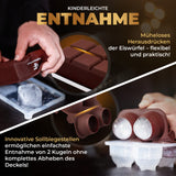 Patentierte Eiskugelform & Eiswürfelform Braun – XXL Eiswürfel (5 cm) & Kugeln (4,5 cm) aus Platinsilikon – Einfaches Herausdrücken & leichtes Lösen – Für Cocktails, Longdrinks & Getränke – BPA-frei & spülmaschinengeeignet Image