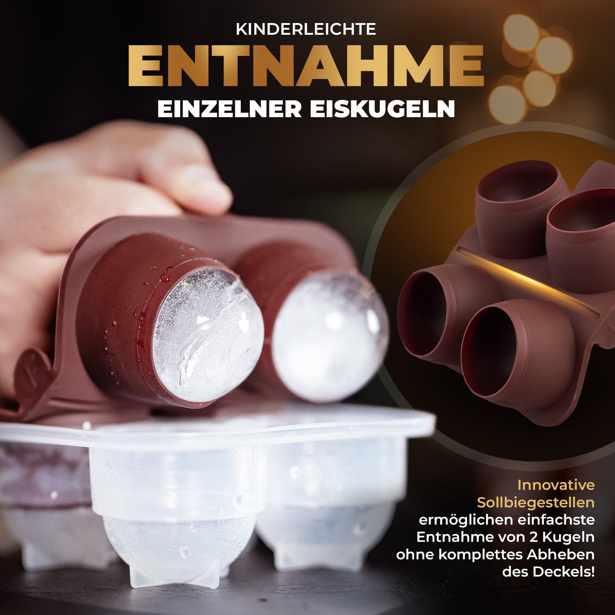 XXL Eiskugelform & Eiswürfelform aus Platinsilikon - Classic | 1er- & 2er-Sets